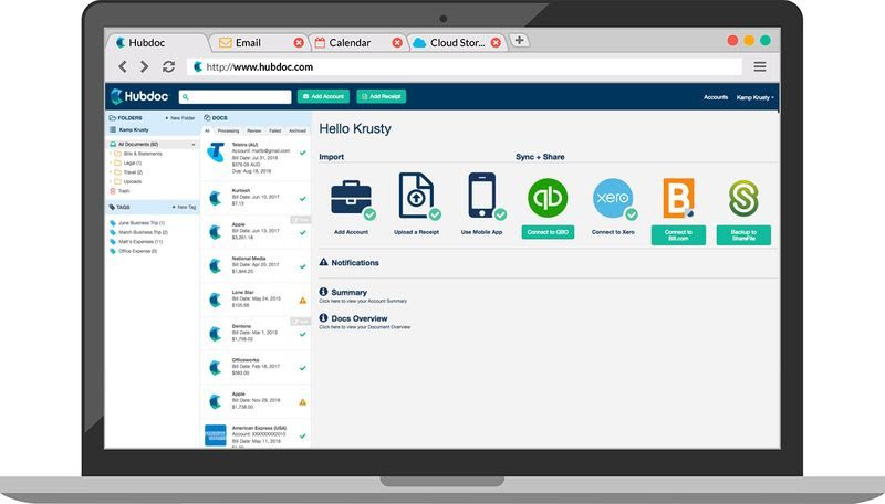 accounting services hubdoc dashboard