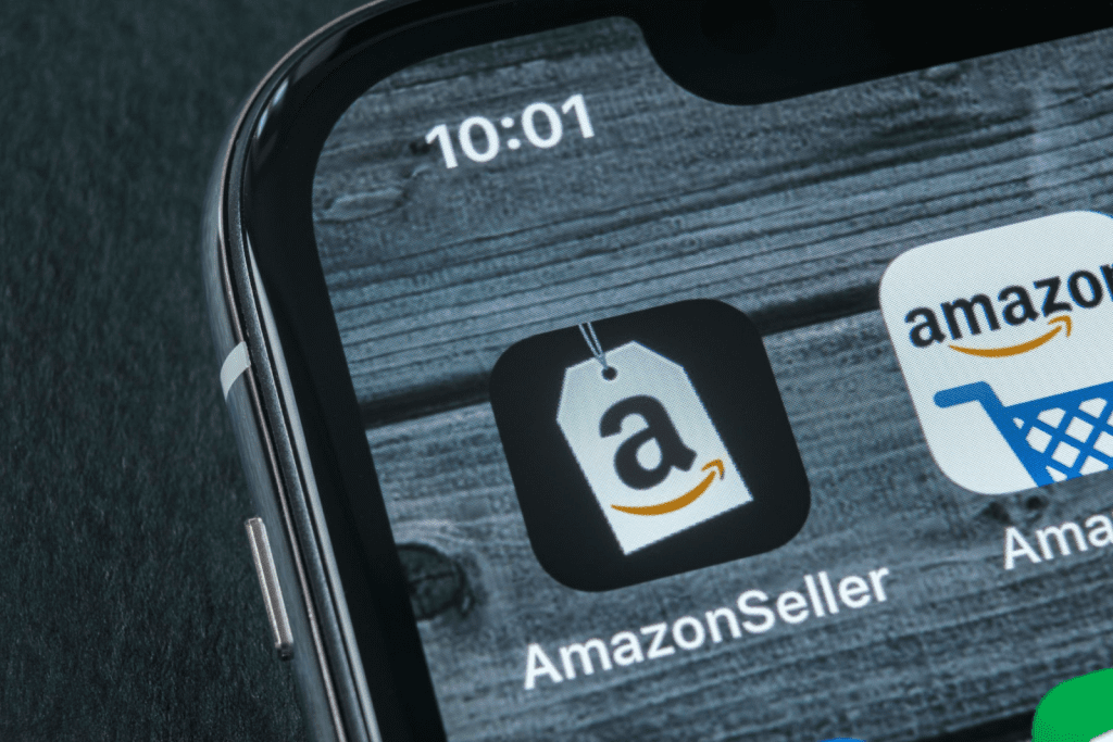 bookkeeping services for amazon sellers - Closeup of AmazonSeller app on phone
