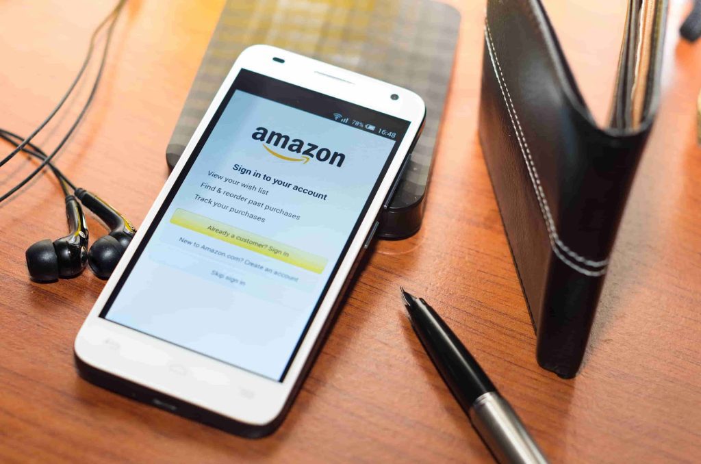 sign-in page of Amazon mobile app on a smartphone